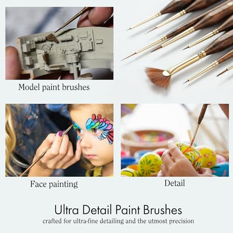 Artify Extreme Detail Paint Brushes, Miniature Paint Brushes for Models, 20pcs Mini Small Paint Brushes for Painting with a Handbag, Ultra Fine ARTIFY art supplies