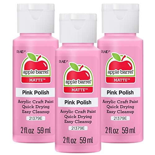 Apple Barrel Acrylic, Pink Polish 2 oz, 21379EA Paint, 2 Fl Oz (Pack of 3), 6