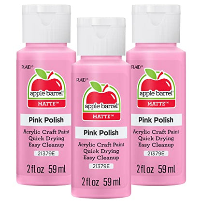 Apple Barrel Acrylic, Pink Polish 2 oz, 21379EA Paint, 2 Fl Oz (Pack of 3), 6
