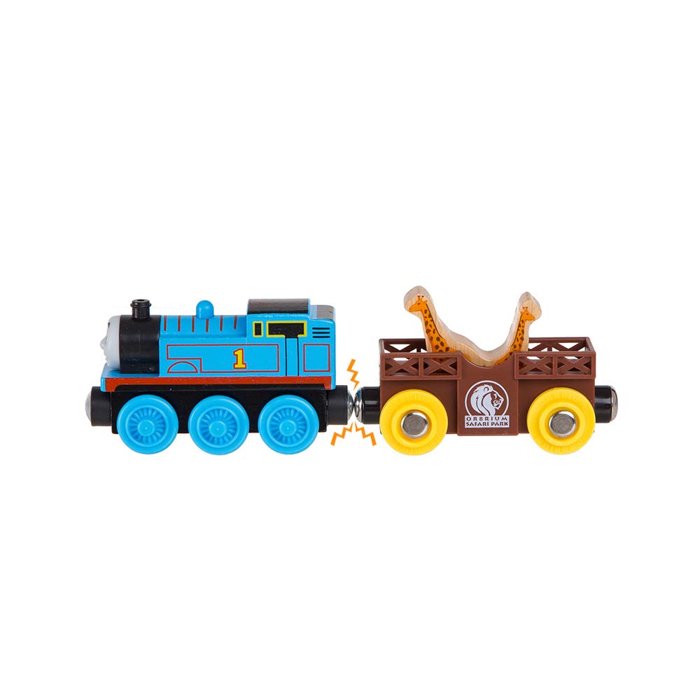 Orbrium Toys 12 (18 Pcs) Wooden Engines & Train Cars Collection with Animals, Farm Safari Zoo Wooden Animal Train Cars, Circus Wooden Train Orbrium