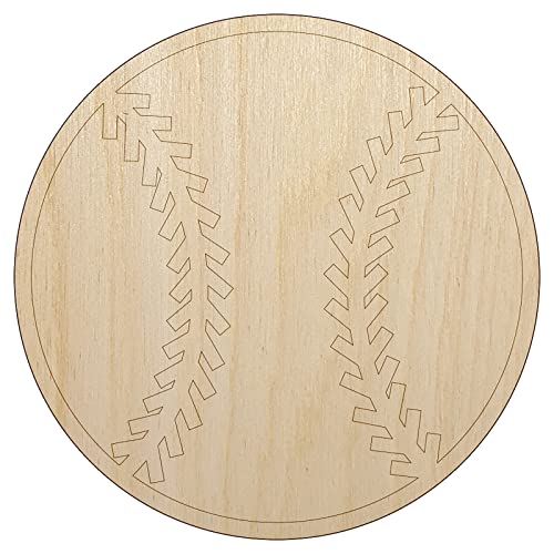 Baseball Softball Unfinished Wood Shape Piece Cutout for DIY Craft Projects - 1/8 Inch Thick - 6.25 Inch Size