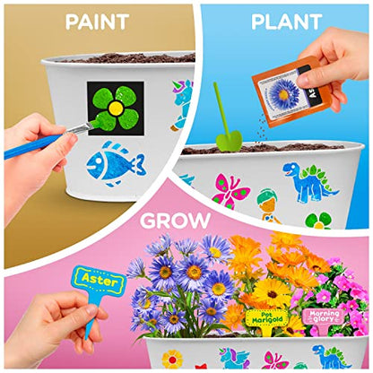 Learn & Climb Arts and Crafts for Kids Ages 6-12, Plant and Decorate Your Own Flower Garden, Kit Includes All Supplies & Instructions, Best Craft - WoodArtSupply