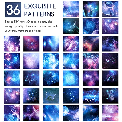 150 Sheets Double Sided Origami Paper Kit 6 x 6 Inch Beautiful Sky Scrapbook Paper Galaxy Outer Space Star Pattern Paper Easy Folding for Arts Crafts Chinco