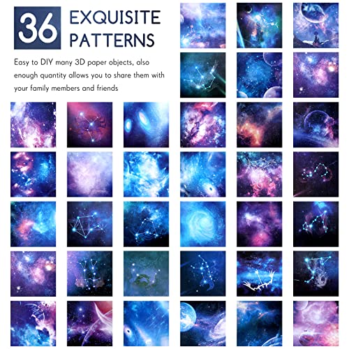 150 Sheets Double Sided Origami Paper Kit 6 x 6 Inch Beautiful Sky Scrapbook Paper Galaxy Outer Space Star Pattern Paper Easy Folding for Arts Crafts - WoodArtSupply