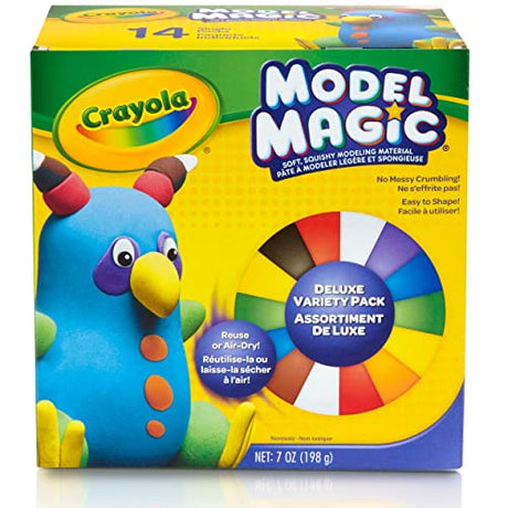 Crayola Model Magic Deluxe Variety Pack Kids Modeling Clay Alternative, Assorted Colors, (14 Pack), 7 oz Crayola