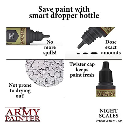 The Army Painter Night Scales Warpaint - Acrylic Non-Toxic Heavily Pigmented Water Based Paint for Tabletop Roleplaying, Boardgames, and Wargames - WoodArtSupply