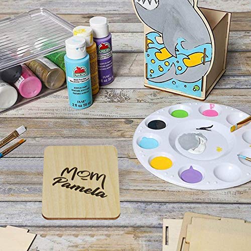 MONKEY SUN 48 Pieces 4 x 4 Inches Unfinished Square Wood Blank Coaster Bulk for Drinks, Painting, Writing, Bar, Kitchen Home Decor, DIY Craft, Party MONKEY SUN