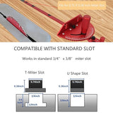 JCFANTS Precision Miter Gauge Table Saw Miter Gauge Extension Fence System with Repetitive Cut Flip Stop Telescoping Fence and Miter Track Stop for JCFANTS