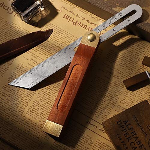 DOITOOL 1PCS 9 Inch Sliding T-Bevel Gauge Woodworking T Bevel Angle Finder with Hardwood Handle and Metric Marks - WoodArtSupply