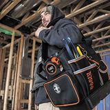 Klein Tools 5541610-14 Tool Bag with Shoulder Strap Has 40 Pockets for Tool Storage and Orange Interior Klein Tools