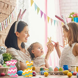 Whaline 8Pcs Easter Wooden Bunny Cutouts 4 Designs Unfinished Bunny Table Sign Pine Blank Wood Bunny Freestanding with Hemp Rope for Easter Spring Whaline