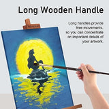 Falling in Art 9 PCS Filbert Brushes Set, Professional Nylon Paint Brushes, Long Handle Artist Brush for Watercolor, Acrylic, and Oil Painting Falling in Art