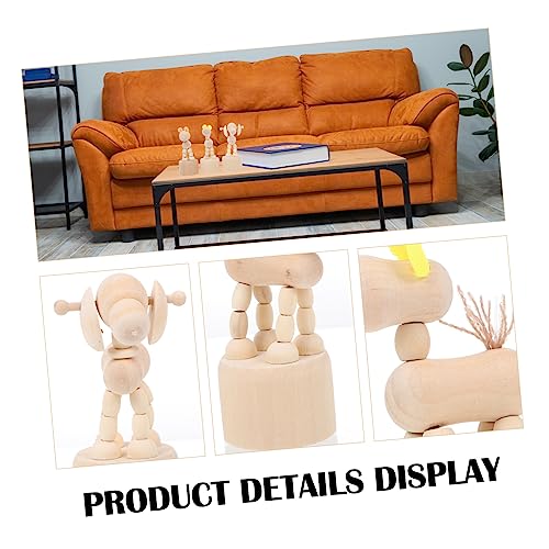 VOSAREA 3 Pcs White Embryo Ornament Wood Animal Figurines Decoraciones para Salas De Casa Waldorf Dolls Unfinished Peg Favors Home Décor Kid Toy VOSAREA