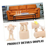 VOSAREA 3 Pcs White Embryo Ornament Wood Animal Figurines Decoraciones para Salas De Casa Waldorf Dolls Unfinished Peg Favors Home Décor Kid Toy VOSAREA