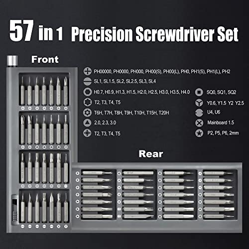 EZARC Precision Screwdriver Set, 57 in 1 Small Screwdriver Magnetic Screwdriver Electronics Repair Tool Kit for Laptop, MacBook, iPhone, Tablet, - WoodArtSupply