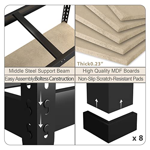 Prilinex Heavy Duty Storage Shelves 48" W x 24" D x 72" H - 2 Packs 5-Tier Adjustable Metal Garage Shelving Unit, Standing Utility Shelf Racks for Prilinex