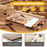 Woodworking Bench Vise - Hard Wood, Dual Guide Rods, 4 Bench Dogs, 2 Clips - Portable Quick Release Front Vise, Workbench Wood Vise Work Bench Netcoin