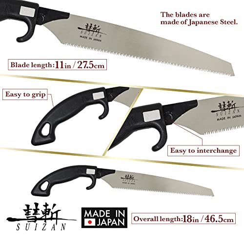 SUIZAN Japanese Timber Framing Saw 11 inch Hand Saw Pull Saw for Woodworking Tools SUIZAN