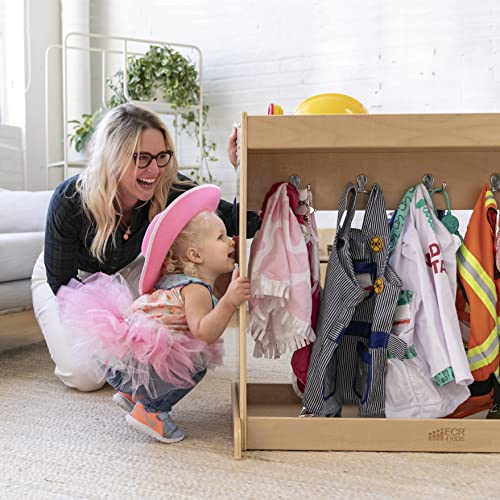 ECR4Kids Streamline Toddler Dress-Up Island, Costume Organizer, Natural, 35.8x20x30 inches ECR4Kids