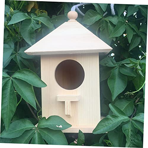 Yardwe 2 Pcs Birdhouse Making Kit Hand Decor Unfinished Wood Birdhouse Kits Bird House for Crafts Hanging Bird House Decor DIY Bird House Log Cabin Yardwe