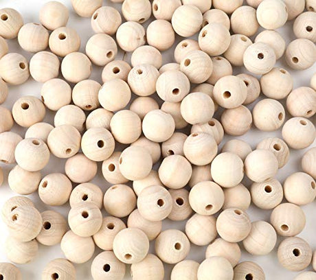 Foraineam 600pcs 12mm Wooden Beads Unfinished Natural Wood Loose Beads Round Ball Wood Spacer Beads for DIY Crafts Jewelry Making Foraineam