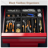 A-LUGEI【𝟰𝟮𝗣𝗖𝗦】【Black】 Tool Box Organizer Tray Divider Set, Desk Drawer Organizer, Garage Organization and Storage Toolbox Accessories for Rolling A-LuGei