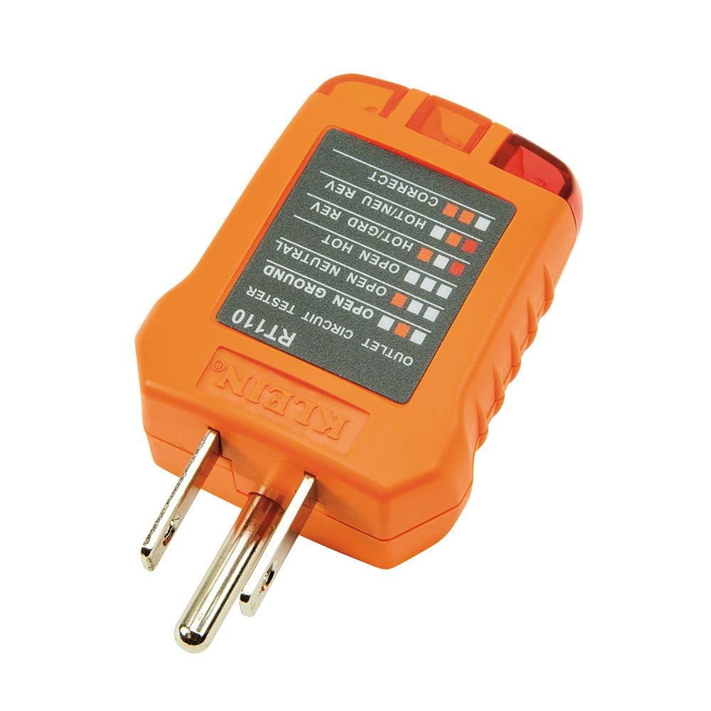 Klein Tools RT110 Outlet Tester, AC Electrical Receptacle Tester for North American Outlets Klein Tools