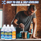 Shabebe Deep Pour Epoxy Resin 3 Gallon, Industrial Grade, Crystal Clear Epoxy Resin Kit for 2-4" Depths, 2:1 Food Safe Casting Resin for DIY Shabebe