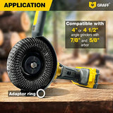 GRAFF Premium Wood Carving Disc 4 1/2 Inch for Angle Grinder - Shaping and Grinding Wheel for Wood, Drywall, Chipboard, Plastic - Woodworking Angle GRAFF