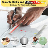 Enhon 57 Pcs Carpenter Pencils Set, Construction Pencils with Sharpener and 52 Refills, Deep Hole Mechanical Carpenter Pencil Set with Retractable Enhon