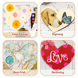 Wood Hearts for Crafts 12 Inch, 4 Pack DIY Blank Wooden Heart Shape Ornaments for Crafts Unfinished Hearts Wood Cutout for Crafts Valentine's Hearts Boqin