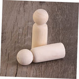 EXCEART 20 Pcs Wooden Peg Doll Peg People Kit Unfinished Wooden Figurines Wooden Peg Figures Wood Doll Figures Peg Dolls DIY Blank Peg People Blank EXCEART