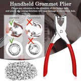 803Pcs Grommet Pliers Kit, 1/4 Inch 6mm Tool with 800 Metal Eyelets with Washers in Gold and Silver, Portable Grommet Hand Press kit for PAXCOO
