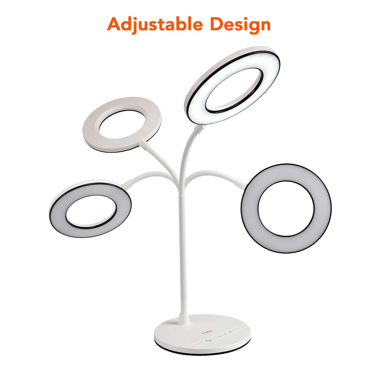 Miady LED Desk Lamp Eye-Caring Table Lamp, 3 Color Modes with 4 Levels of Brightness, Dimmable Office Lamp with Adapter, Touch Control Sensitive, Miady
