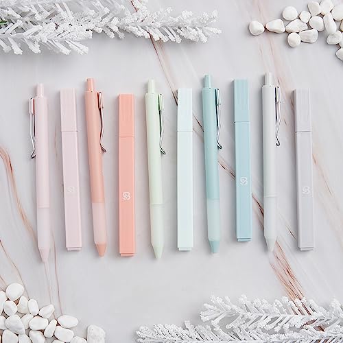 BLIEVE - Aesthetic Highlighters and Gel Pens With Soft Ink And Tip, No Bleed Dry Fast Easy to Hold, for Bible Journaling Planner Notes School Office BLIEVE