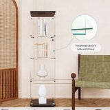 FLYMUHJIA Curio Cabinet Glass Display Case for Collectibles with Door, 4 Display Shelves Showcase, 64.2”Hx16.9''Lx 14.6''W Black FLYMUHJIA