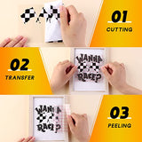 Tintnut Chessboard Permanent Vinyl Roll - 12 inch x 5ft, Checkered Racing Adhesive Vinyl Compatible with Cricut Machine, Black and White Permanent Tintnut