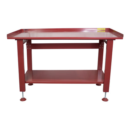 K Tool International 75111 60" x 34" Heavy Duty Work Table for Garages, Repair Shops and DIY, 1200 lb., 31" Height, Raised Edges, Bottom Shelf, - WoodArtSupply