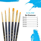 Princeton Art & Brush Princeton Real Value, Series 9100, Paint Brush Sets for Acrylic, Oil & Watercolor Painting, Syn-Gold Taklon (Rnd 1, 3, 5, Princeton Art & Brush