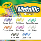 Crayola Metallic Markers, Art Supplies, 8 Count, Colors May Vary Crayola