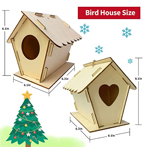 Craft Spot! Bird House Kit for Kids, Christmas Bird House Sets to Build, DIY Wooden Birdhouse for Outdoor, Kids Crafts Wood Arts and Crafts for Kids