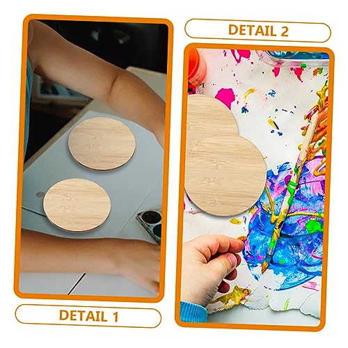 Operitacx 10pcs Round Bamboo Unfinished Bamboo Chips Premium Unfinished Slices Unfinished Round Chips Circle Blank Cutouts Painting Materials Operitacx