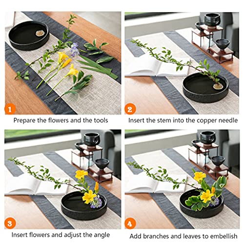 3PCS Flower Frog Holder/Round Flower Fixed Tools with Brass Needle,3 Sizes Flower Arrangement Pin for Garden Home Decoration(0.9inch 1.34inch TonJin