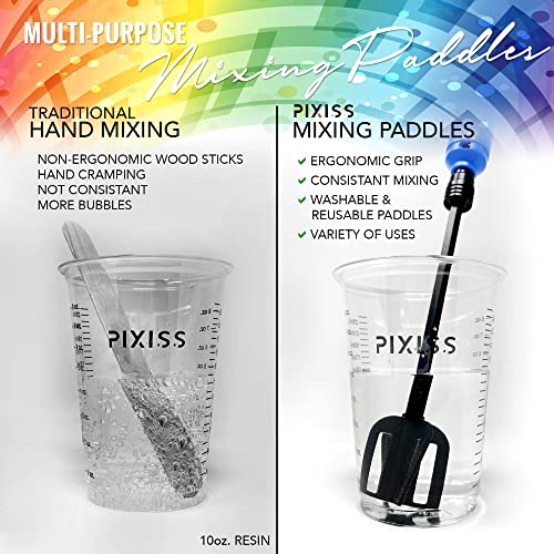 Resin Mixer Epoxy Mixer Paddles - 12 Plastic Pixiss Multipurpose Bidirectional Paint Stirrer for Drill Epoxy & Paint Mixer Drill Attachment - Paint - WoodArtSupply