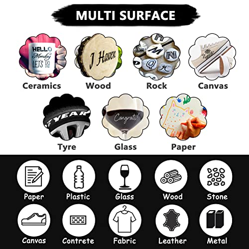 TFIVE Paint Markers Pens - 54 Colors Medium Tip Paint Markers, Permanent, Waterproof & Quick Dry, Paint Pen for Metal, Wood, Fabric, Plastic, Rock TFIVE