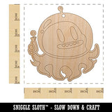 Alien Space Octopus Unfinished Craft Wood Holiday Christmas Tree DIY Pre-Drilled Ornament Sniggle Sloth