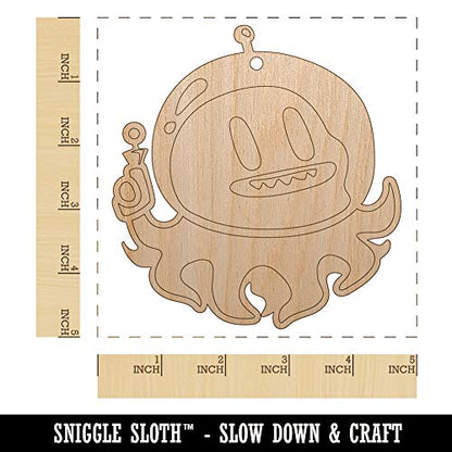 Alien Space Octopus Unfinished Craft Wood Holiday Christmas Tree DIY Pre-Drilled Ornament - WoodArtSupply