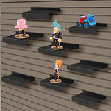 SNOGSWOG 4x10 Inch Slatwall Shelves Set of 8, Metal Slat Wall Shelves Accessories, Black Flat Display Shelves for Slat, Metal Retail Display for SNOGSWOG