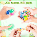 WATINC 24pcs Mini Squeeze Stress Balls, Fruit Animal Fidget Toys Party Favors for Kids, Sensory Stress Relief Squeeze Toy with Water Beads, Cute WATINC