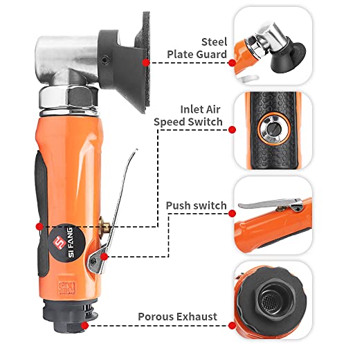 Pneumatic 2-Inch Mini Air Angle Grinder Cut Off Tool Mini Wheel Grinders With 3Pcs 2'' Grinding Wheel SI FANG